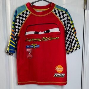 Disney Lighting McQueen Red and Yellow Swim Shirt